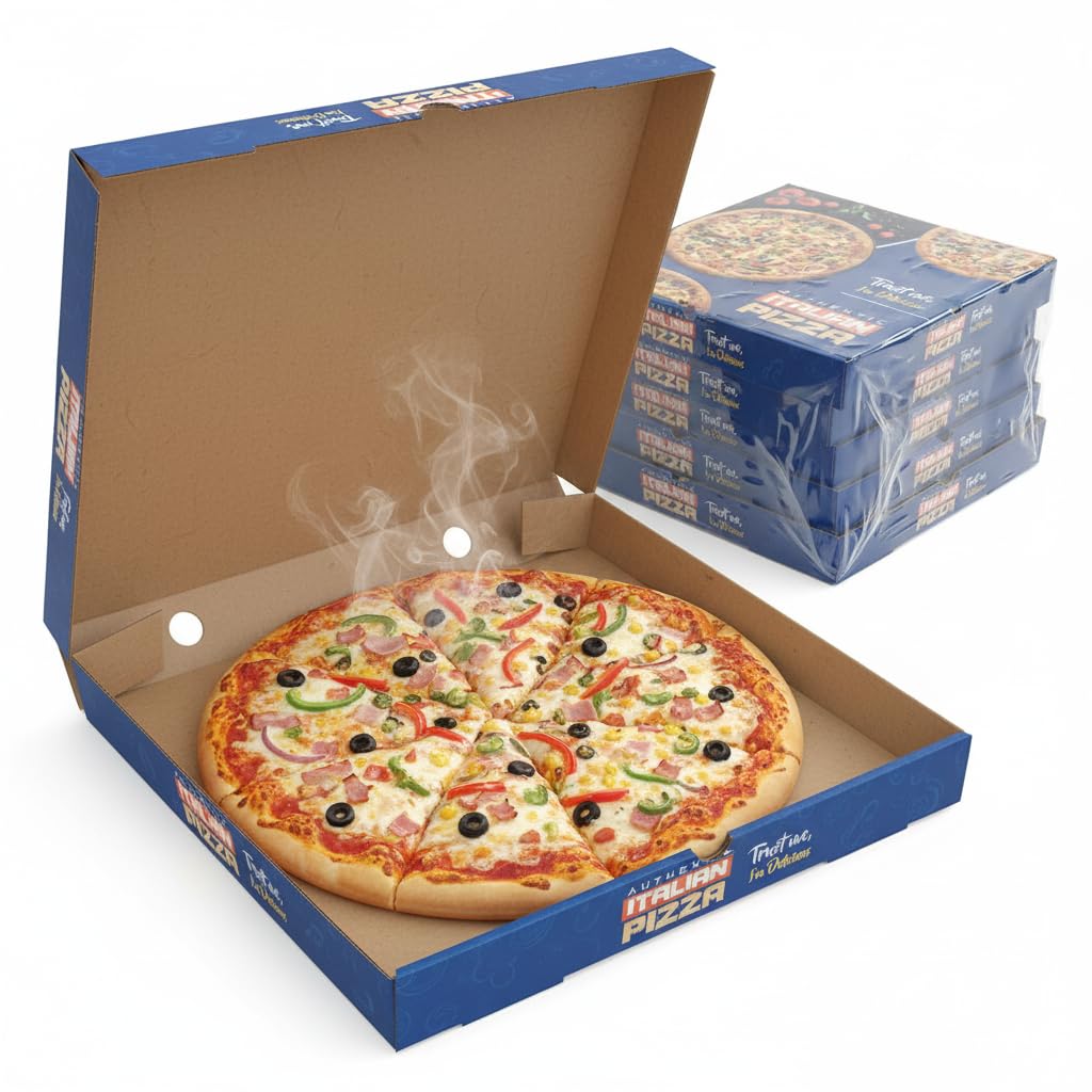 Khaana Packaging [8 inch, 100pc] Pizza Box 100 Pcs Corrugated